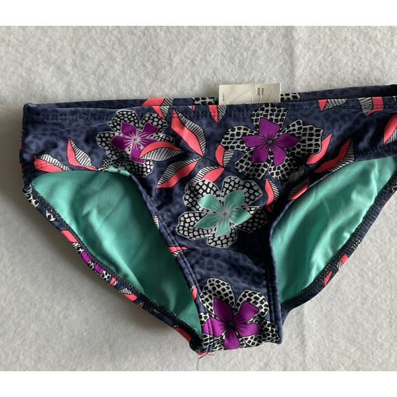Art Class Girls Bikini Swim Bottoms M 7/8 Multicolor Floral Animal Print - Picture 1 of 6